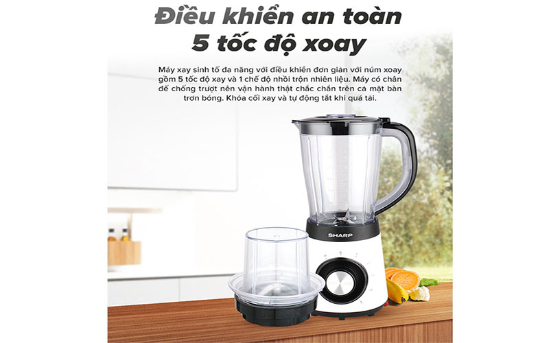 Máy xay sinh tố Sharp EM-S155PV-WH - Hàng chính hãng
