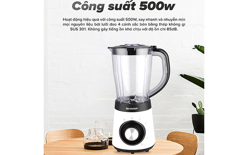 Máy xay sinh tố Sharp EM-S155PV-WH - Hàng chính hãng