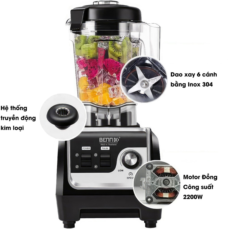 Máy xay công nghiệp Bennix BN-206BL - Hàng chính hãng