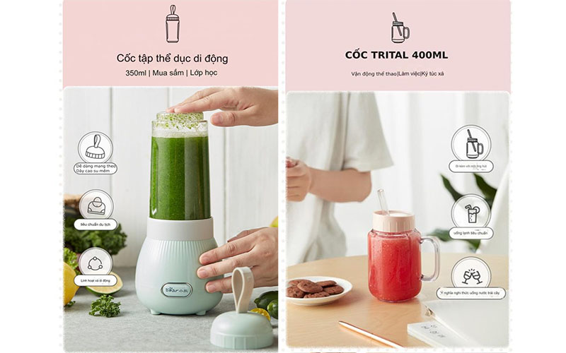 Máy xay sinh tố cầm tay Bear LLJ-C04W1 - Hàng chính hãng