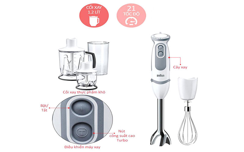 Máy xay sinh tố cầm tay Braun MQ5245 - Hàng chính hãng