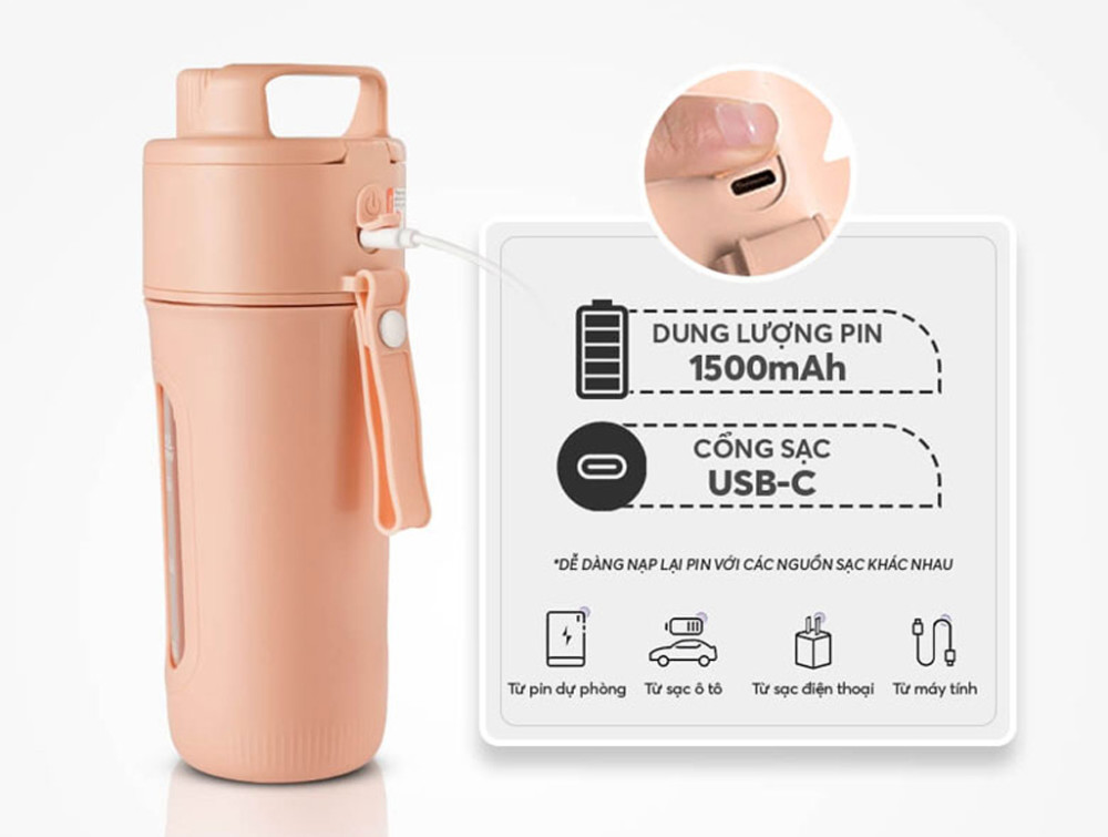 Máy xay sinh tố cầm tay mini Elmich BLE-3889 - Hàng chính hãng