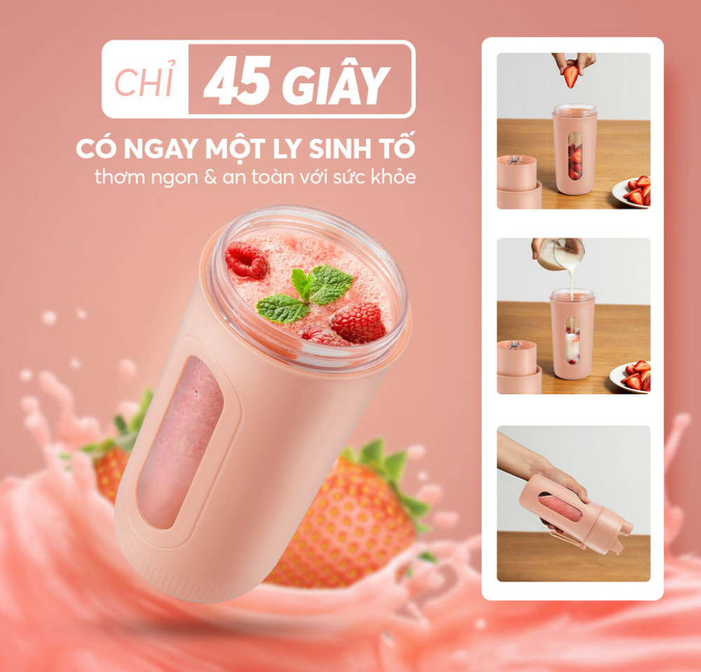 Máy xay sinh tố cầm tay mini Elmich BLE-3889 - Hàng chính hãng