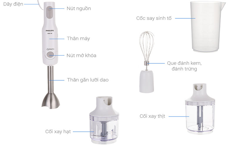 Máy xay sinh tố cầm tay Philips HR2537 - Hàng chính hãng