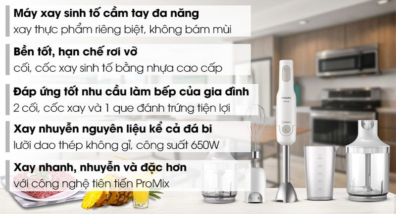 Máy xay sinh tố cầm tay Philips HR2537 - Hàng chính hãng