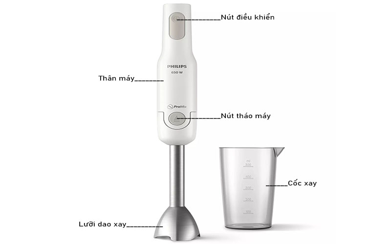 Máy xay sinh tố cầm tay Philips ProMix HR2534 - Hàng chính hãng