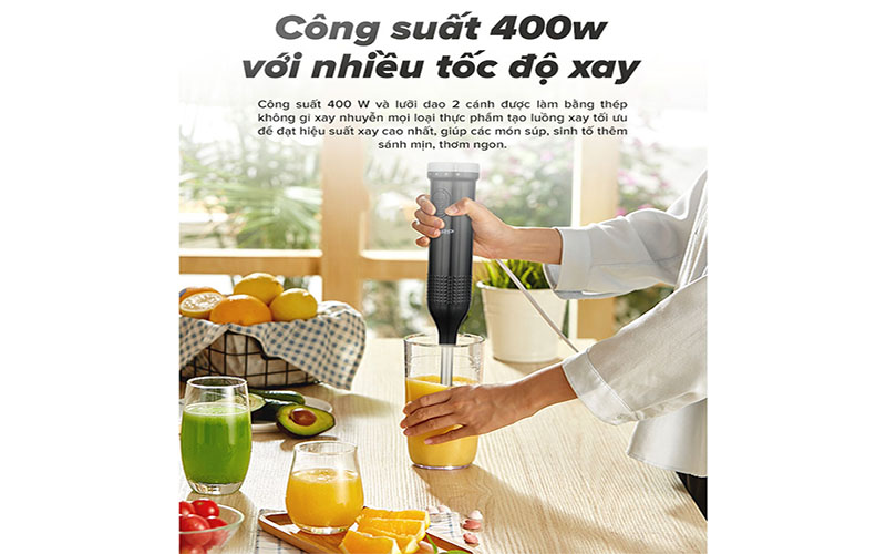 Máy xay sinh tố cầm tay Sharp EM-H074SV-BK - Hàng chính hãng