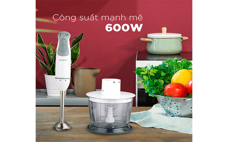 Máy xay sinh tố cầm tay Sharp EM-H076SV-WH
