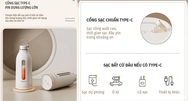 Máy xay sinh tố cầm tay Snapbee PJ400 - Hàng chính hãng