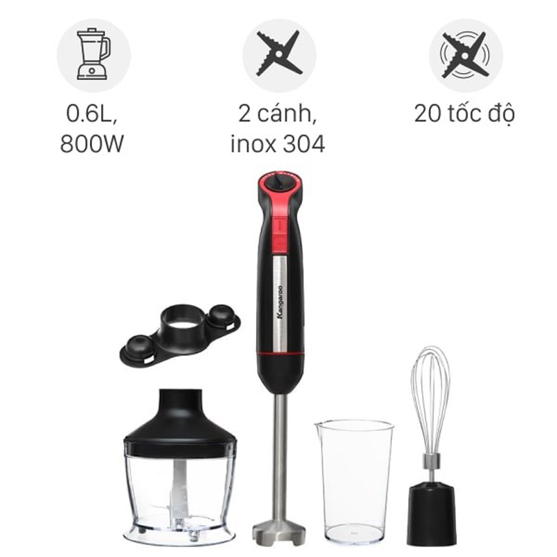 Máy xay sinh tố cầm tay Kangaroo KGHB800X - Hàng chính hãng