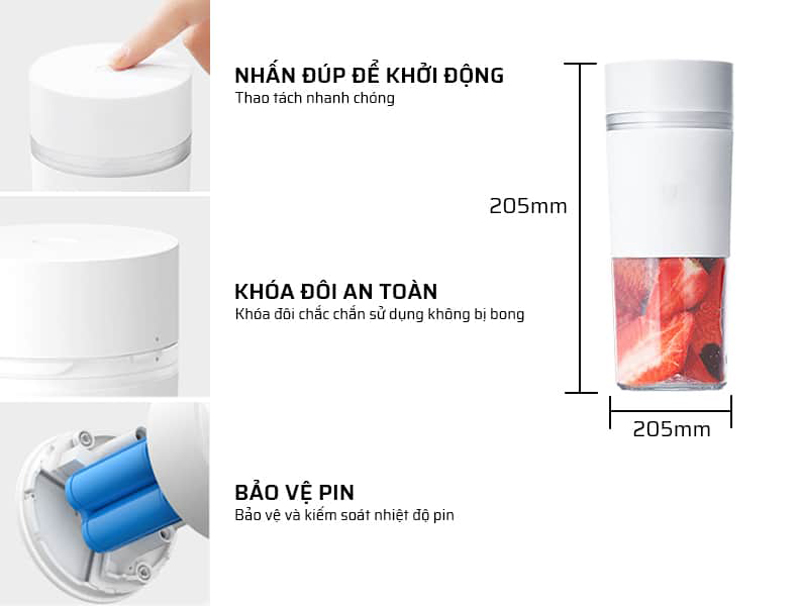 Máy xay sinh tố cầm tay Xiaomi MJZZB01PL - Hàng chính hãng
