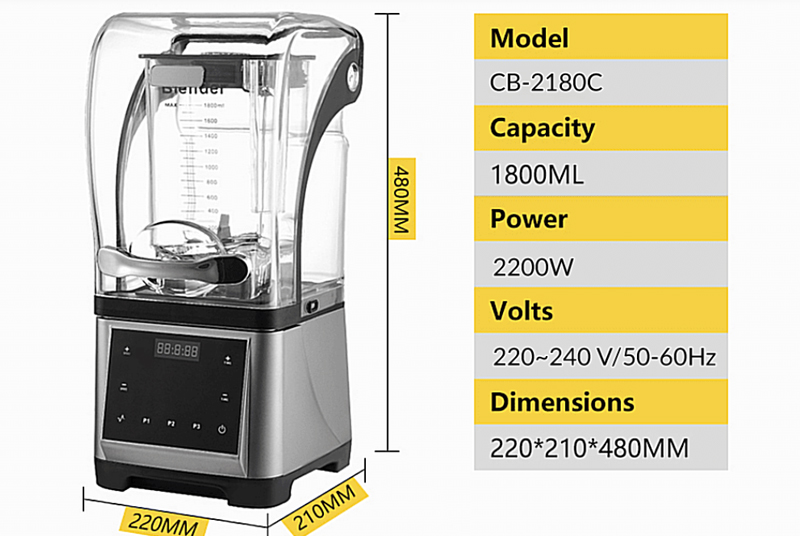 Máy xay sinh tố chống ồn Cobi CB- 2180C - Hàng chính hãng