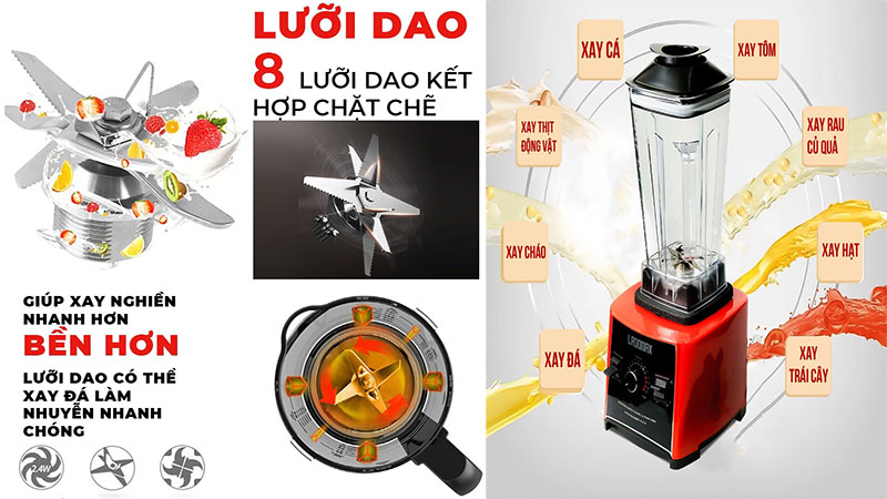 Thiết kế lưỡi dao xay của Máy xay sinh tố công nghiệp Ladomax HA-9545