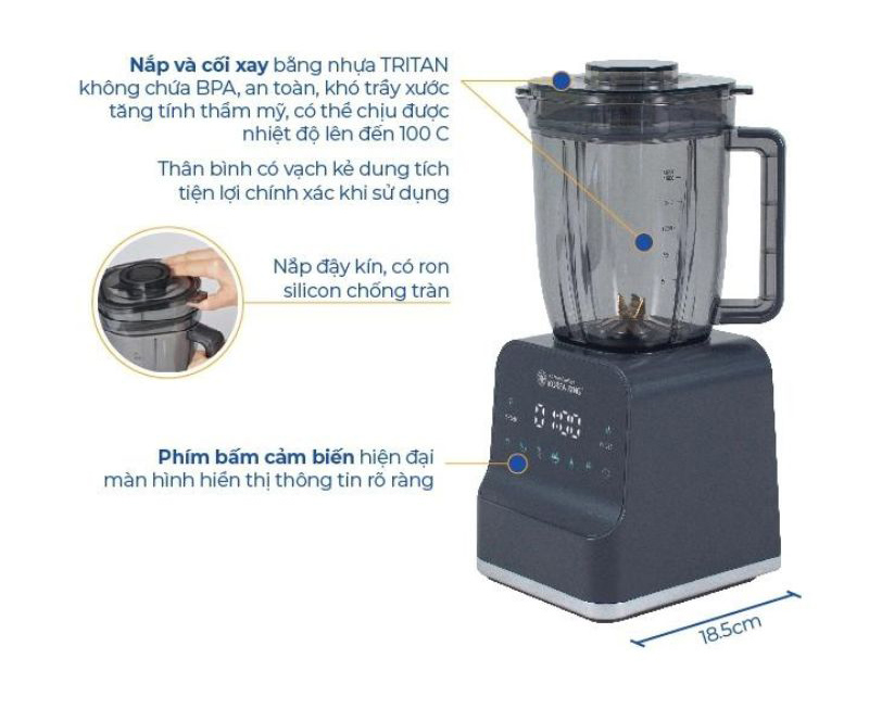 Thiết kế của máy xay sinh tố công nghiệp Korea King PEB-1800