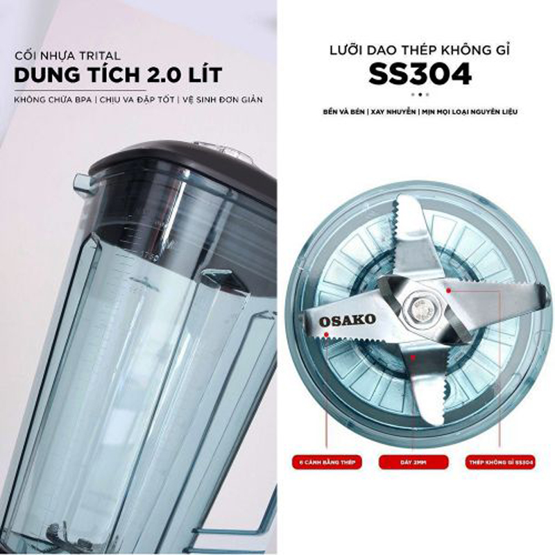 Máy xay sinh tố đa năng Osako OS-1723 - Hàng chính hãng