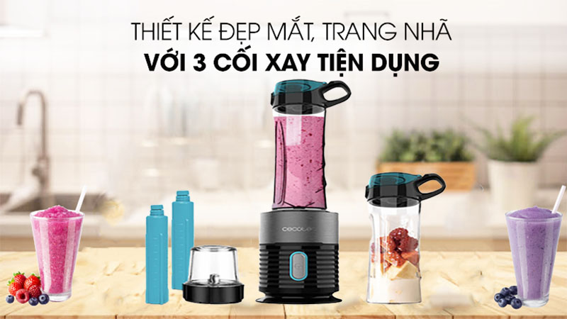Máy xay sinh tố đa năng Cecotec Power Titanium 650 Fresh & Go - Hàng chính hãng