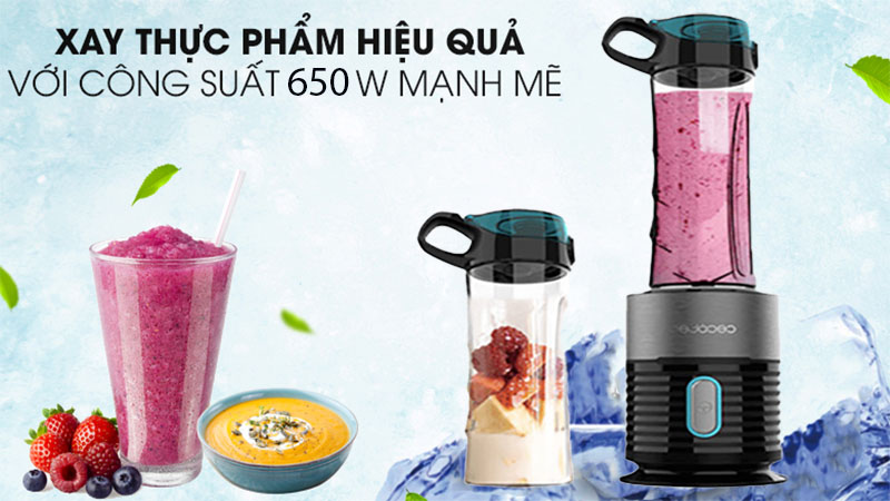 Máy xay sinh tố đa năng Cecotec Power Titanium 650 Fresh & Go - Hàng chính hãng