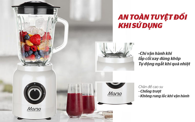 Tính năng an toàn của Máy xay sinh tố đa năng Sunhouse Mama SHD5353W