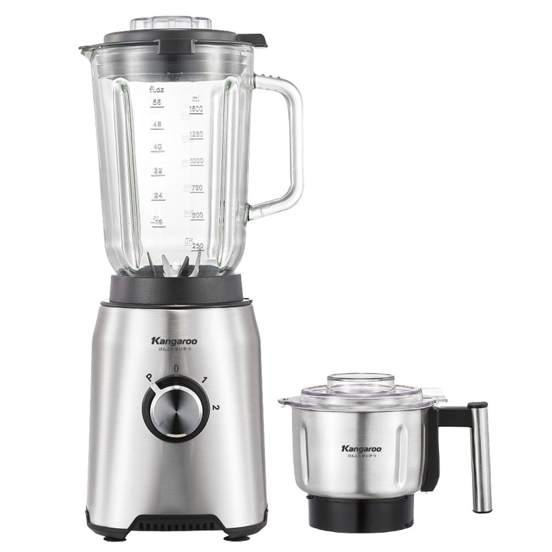 Máy có 2 cối xay với dung tích cối lớn 1.5L và cối nhỏ 0.3L