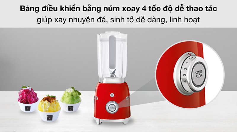 Máy xay sinh tố Smeg BLF01RDEU - Hàng chính hãng
