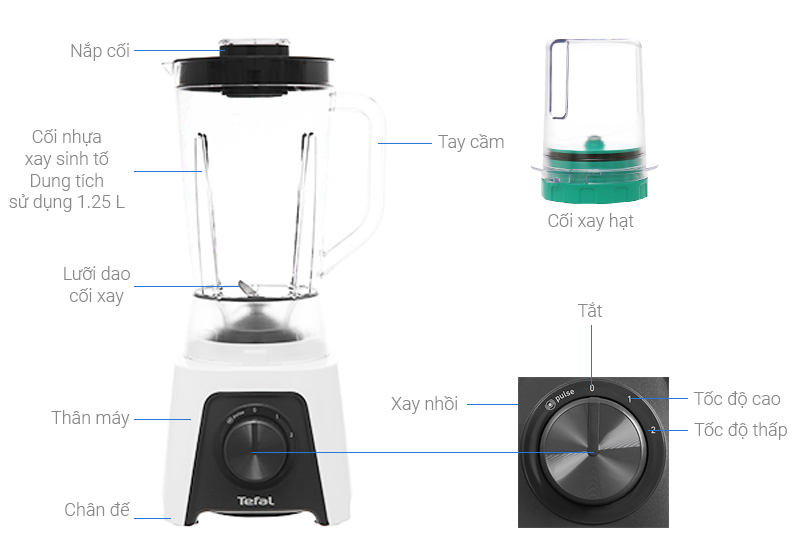 Máy xay sinh tố Tefal BL2C1166 - Hàng chính hãng