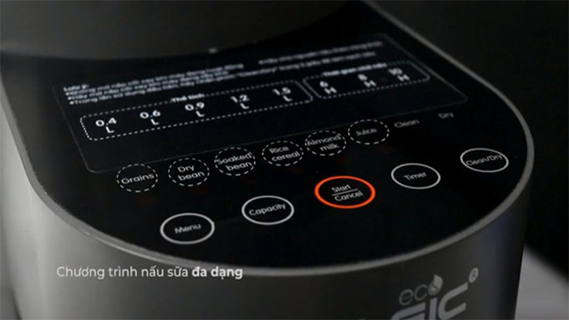 Bảng điều khiển của Máy xay sữa hạt Magic Eco AC-140
