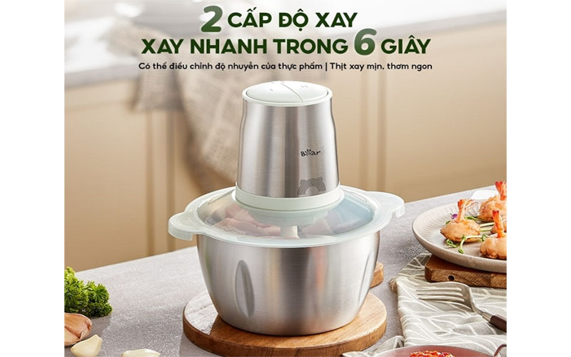2 cấp độ xay của Máy xay thịt Bear CH-4H03F