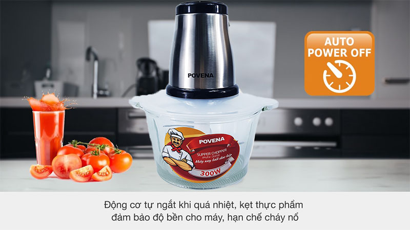 Tính năng ngắt điện khi quá tải của Máy xay thịt Povena PVN-3212