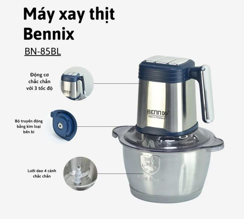 Máy xay thịt Bennix BN-85BL - Hàng chính hãng