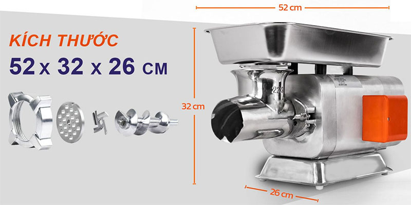 Máy xay thịt công nghiệp Spring Green Evolution MG-TURBO200 (180kg/giờ) - Hàng chính hãng