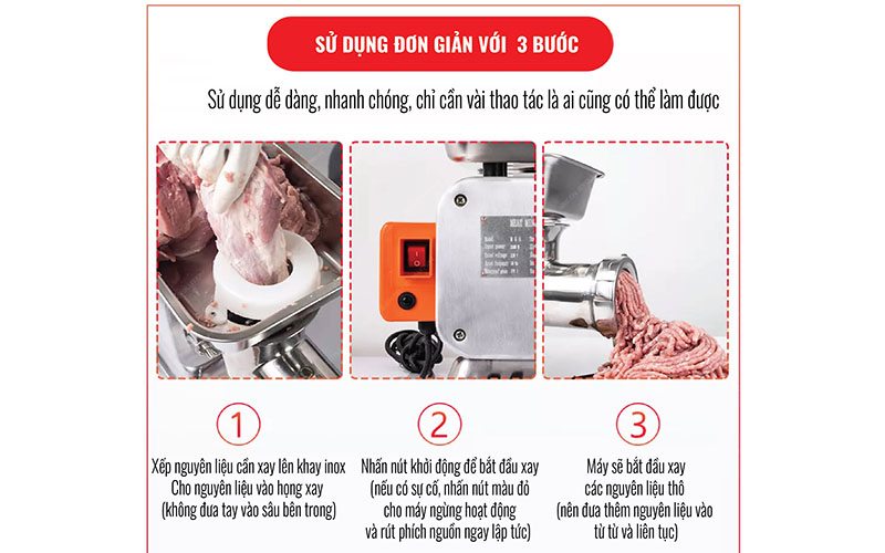 Máy xay thịt công nghiệp Spring Green Evolution MG-TURBO200 (180kg/giờ) - Hàng chính hãng