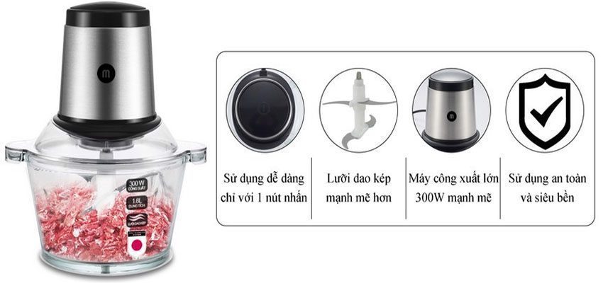 Máy xay thịt đa năng Mishio MK135 - Hàng chính hãng