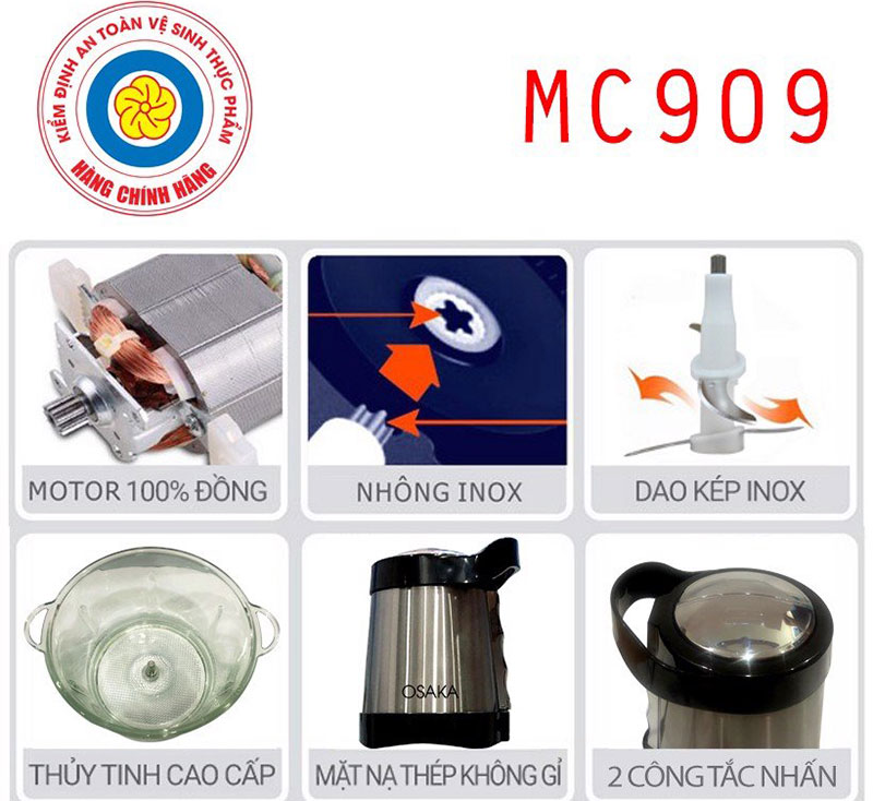 Máy xay thịt đa năng Osaka MC909 - Hàng chính hãng
