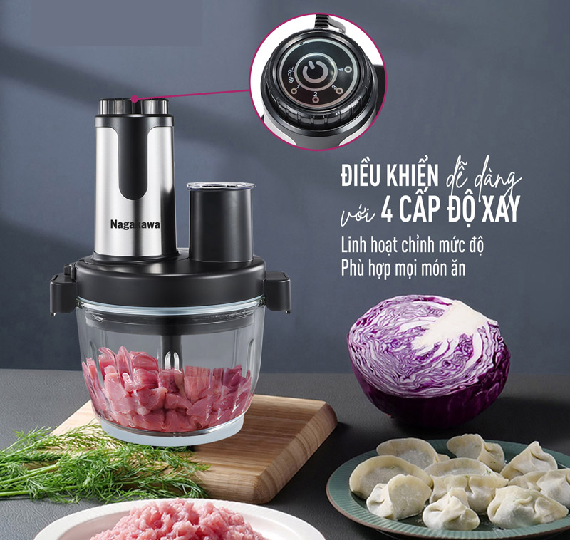 Máy xay thịt đa năng Nagakawa NAG0822 - Hàng chính hãng