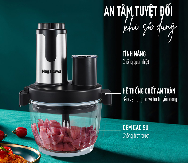 Máy xay thịt đa năng Nagakawa NAG0822 - Hàng chính hãng