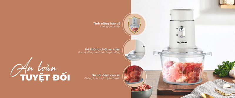 Máy xay thịt đa năng Nagakawa NAG0823 - Hàng chính hãng