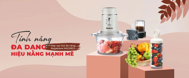 Máy xay thịt đa năng Nagakawa NAG0823 - Hàng chính hãng