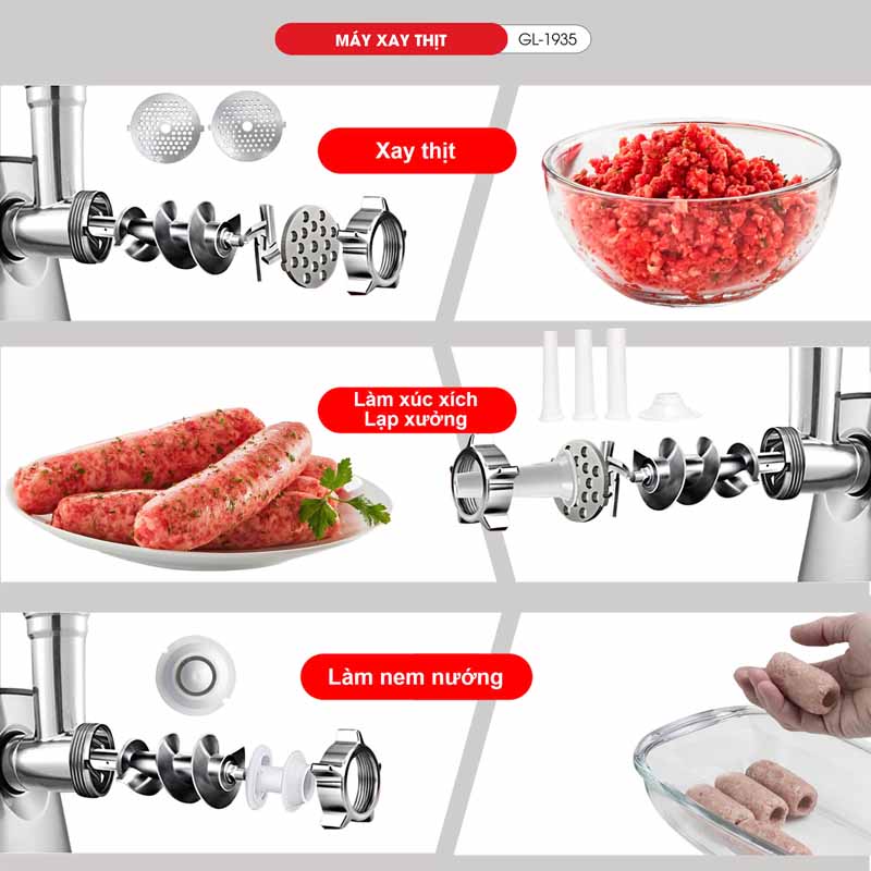 Máy xay thịt công nghiệp Gali GL1935 - Hàng chính hãng
