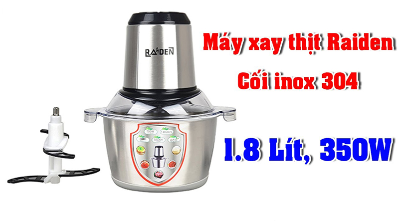 Máy xay thịt cối inox Raiden RD-202 - Hàng chính hãng