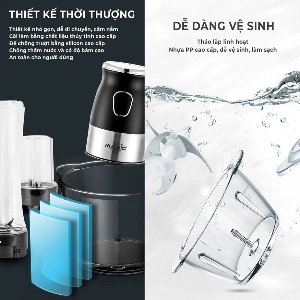 Máy xay thực phẩm đa năng 3 trong 1 Magic Eco AC-16 - Hàng chính hãng