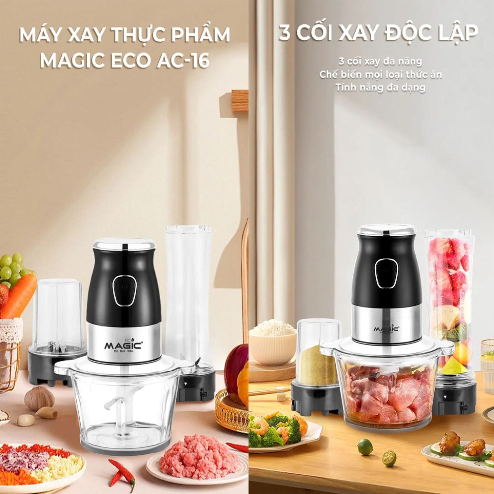 Máy xay thực phẩm đa năng 3 trong 1 Magic Eco AC-16 - Hàng chính hãng