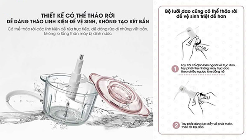Máy xay thực phẩm đa năng Bear QSJ-B03K2 - Hàng chính hãng