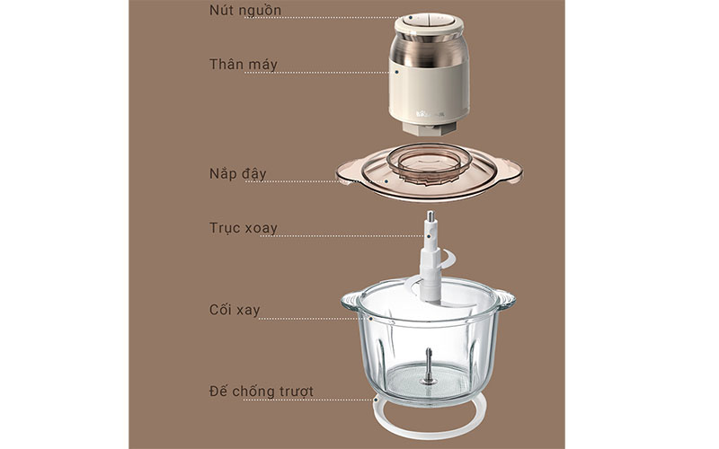 Máy xay thực phẩm đa năng Bear QSJ-D03D7 - Hàng chính hãng