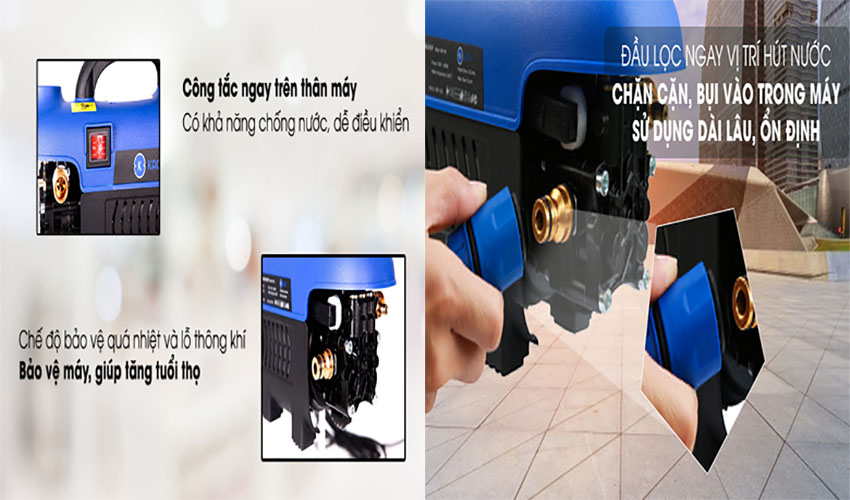 Máy xịt rửa áp lực cao áp Kachi MK-164 - Hàng chính hãng