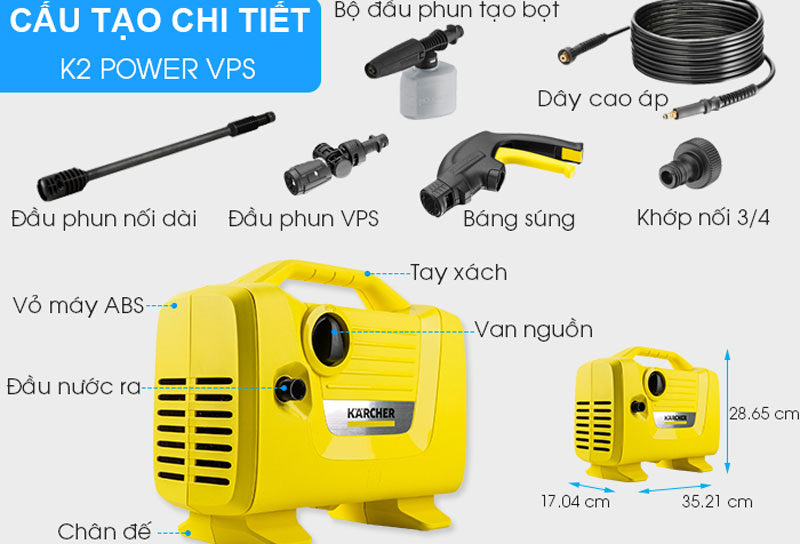 Máy phun rửa áp lực cao Kärcher K2 Power VPS - Hàng chính hãng