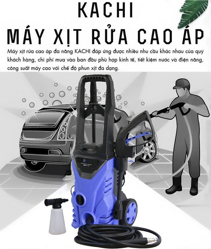 Máy xịt rửa xe cao áp Kachi MK-103 - Hàng chính hãng
