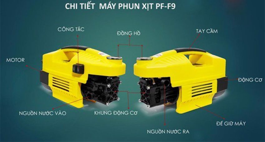 Máy xịt rửa xe cao cấp tự động Perfect PF-F9 - Hàng chính hãng