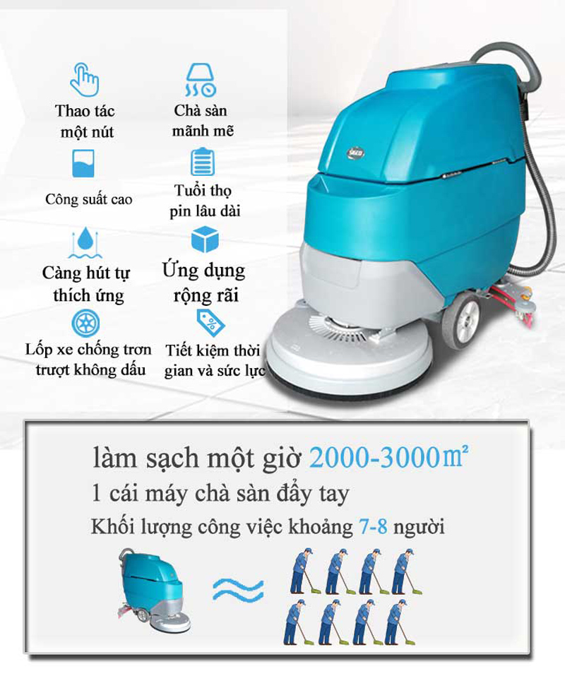 Máy chà sàn liên hợp Clepro P50B - Hàng chính hãng