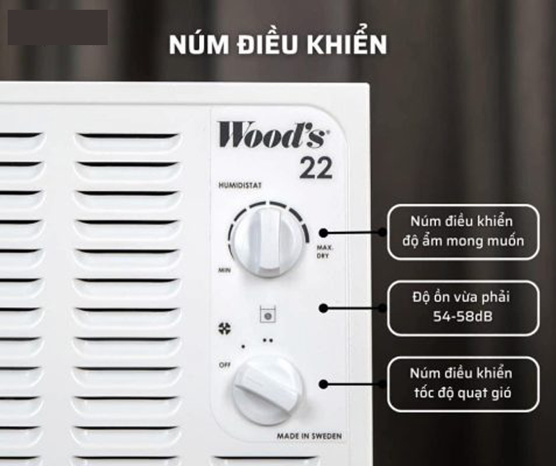 Máy hút ẩm Wood’s SW22FW - Hàng chính hãng