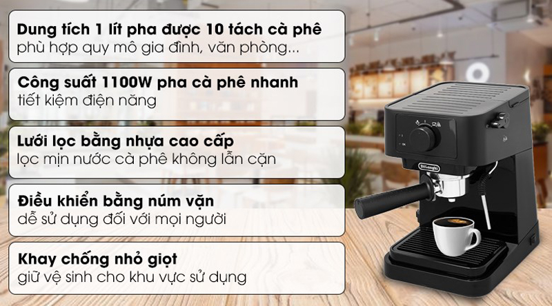 Máy pha cà phê Delonghi EC230.BK - Hàng chính hãng